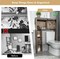 Bathroom Storage Cabinet with Sliding Barn Door Rustic Brown Over the Toilet